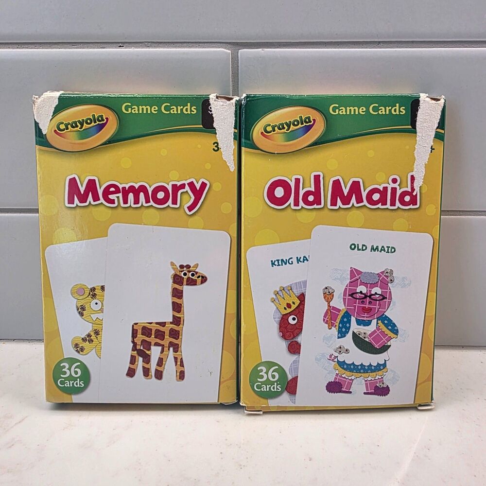 Crayola Game Cards Lot 2 - Memory & Old Maid - 36 Cards Each